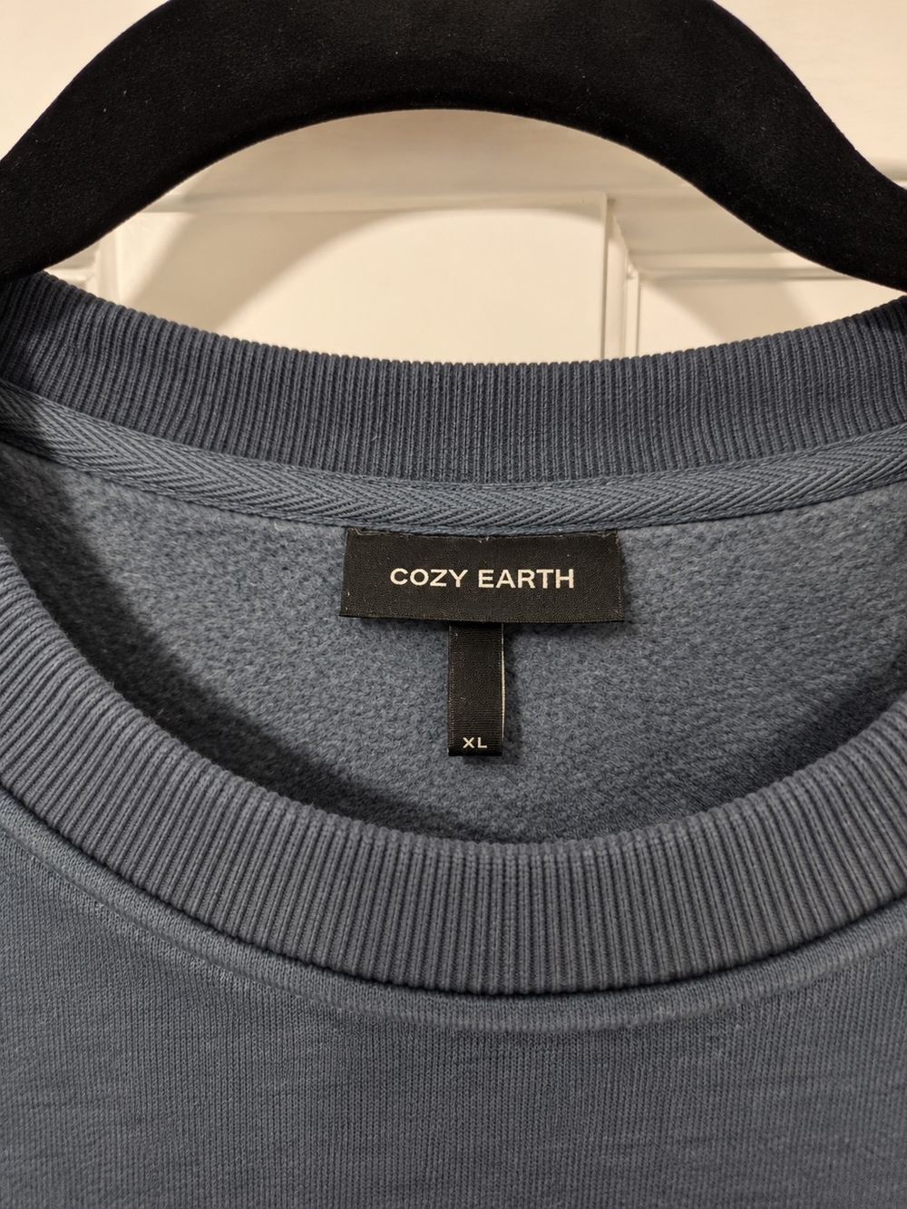 Cozy Earth Modal Cotton Blend Crewneck Sweatshirt in Slate Blue XL - Picture 2 of 4